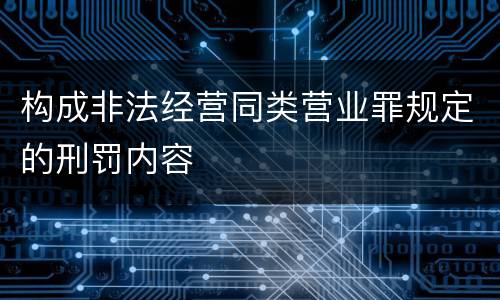构成非法经营同类营业罪规定的刑罚内容