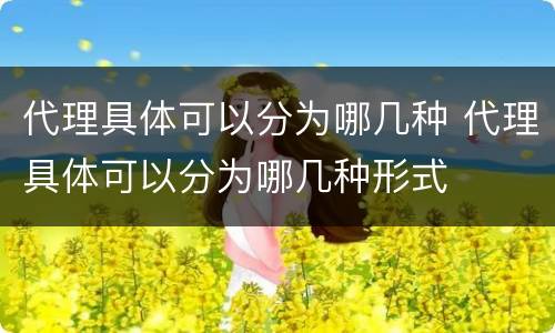 代理具体可以分为哪几种 代理具体可以分为哪几种形式