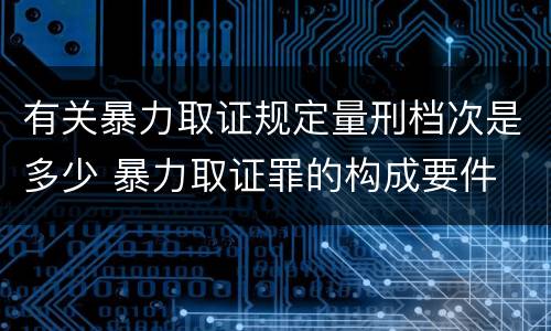 有关暴力取证规定量刑档次是多少 暴力取证罪的构成要件