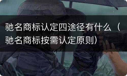 驰名商标认定四途径有什么（驰名商标按需认定原则）