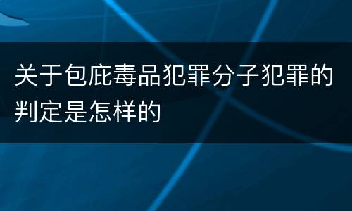 关于包庇毒品犯罪分子犯罪的判定是怎样的