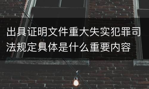 出具证明文件重大失实犯罪司法规定具体是什么重要内容