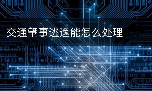 交通肇事逃逸能怎么处理