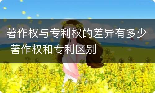 著作权与专利权的差异有多少 著作权和专利区别