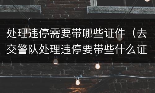 处理违停需要带哪些证件（去交警队处理违停要带些什么证件）