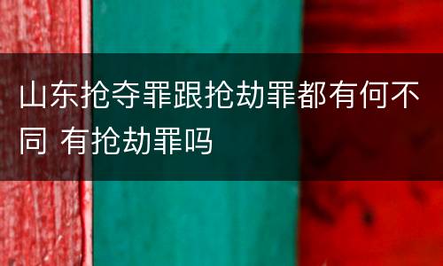 山东抢夺罪跟抢劫罪都有何不同 有抢劫罪吗