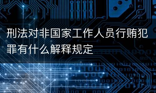 刑法对非国家工作人员行贿犯罪有什么解释规定