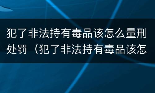 犯了非法持有毒品该怎么量刑处罚（犯了非法持有毒品该怎么量刑处罚决定书）
