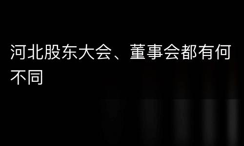 河北股东大会、董事会都有何不同