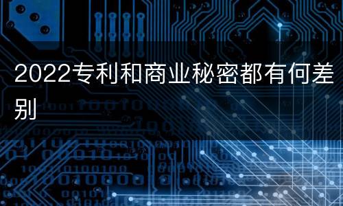 2022专利和商业秘密都有何差别
