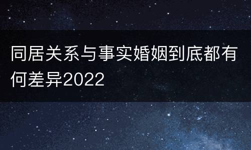 同居关系与事实婚姻到底都有何差异2022