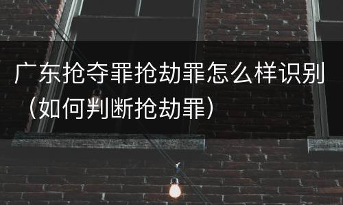广东抢夺罪抢劫罪怎么样识别（如何判断抢劫罪）