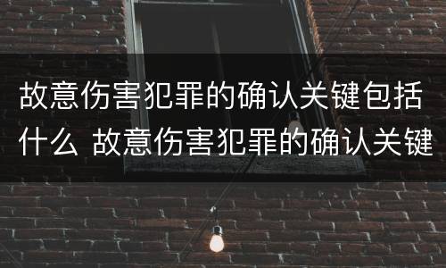 故意伤害犯罪的确认关键包括什么 故意伤害犯罪的确认关键包括什么