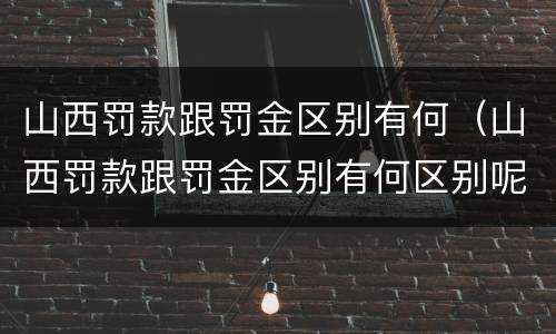 山西罚款跟罚金区别有何（山西罚款跟罚金区别有何区别呢）