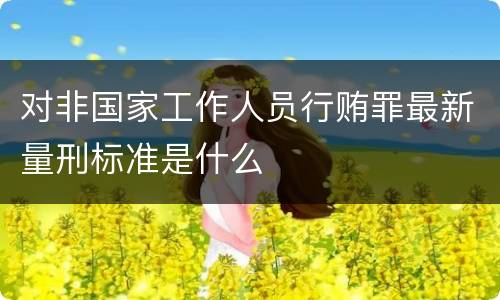 对非国家工作人员行贿罪最新量刑标准是什么
