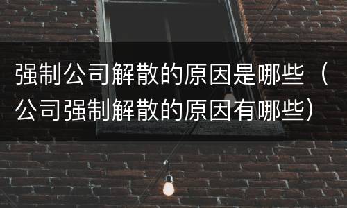 强制公司解散的原因是哪些（公司强制解散的原因有哪些）