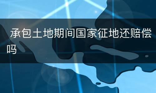  承包土地期间国家征地还赔偿吗