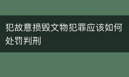 犯故意损毁文物犯罪应该如何处罚判刑