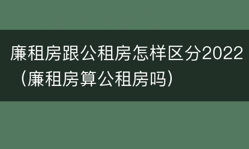 廉租房跟公租房怎样区分2022（廉租房算公租房吗）
