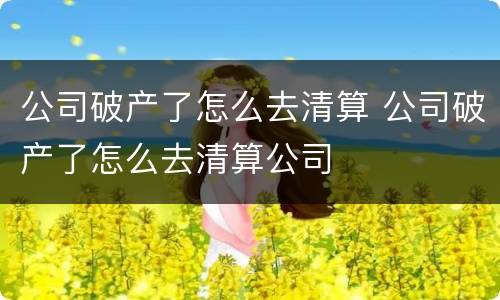 公司破产了怎么去清算 公司破产了怎么去清算公司