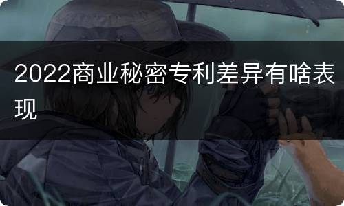 2022商业秘密专利差异有啥表现