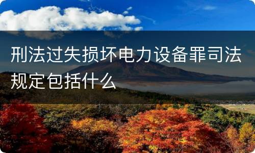 刑法过失损坏电力设备罪司法规定包括什么