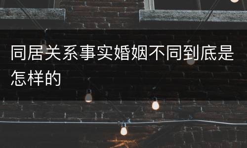 同居关系事实婚姻不同到底是怎样的