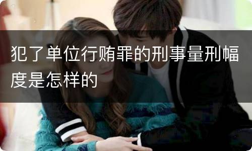 犯了单位行贿罪的刑事量刑幅度是怎样的
