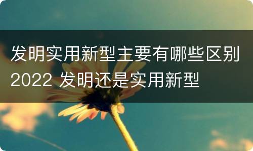 发明实用新型主要有哪些区别2022 发明还是实用新型