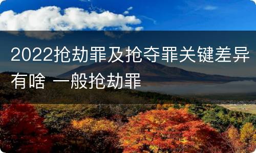 2022抢劫罪及抢夺罪关键差异有啥 一般抢劫罪