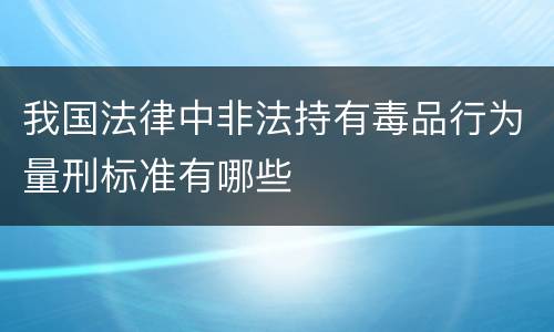 我国法律中非法持有毒品行为量刑标准有哪些