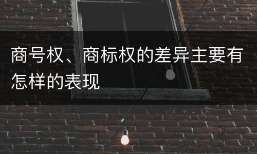 商号权、商标权的差异主要有怎样的表现