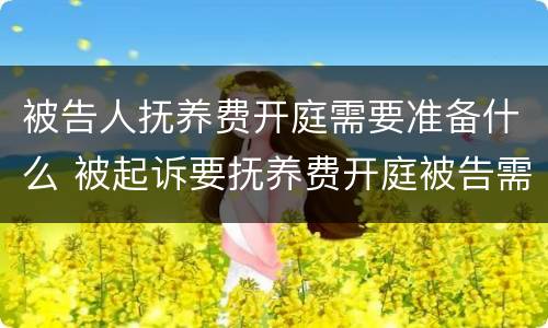 被告人抚养费开庭需要准备什么 被起诉要抚养费开庭被告需要准备什么?