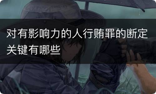 对有影响力的人行贿罪的断定关键有哪些