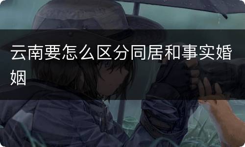 云南要怎么区分同居和事实婚姻