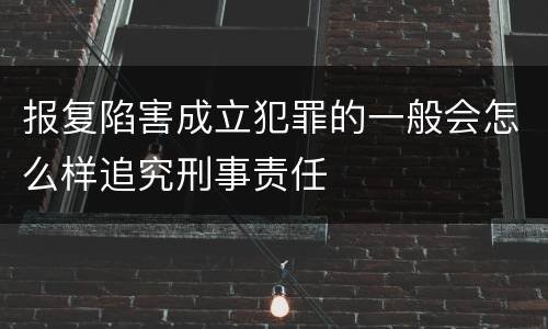 报复陷害成立犯罪的一般会怎么样追究刑事责任