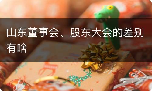 山东董事会、股东大会的差别有啥