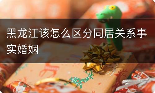黑龙江该怎么区分同居关系事实婚姻