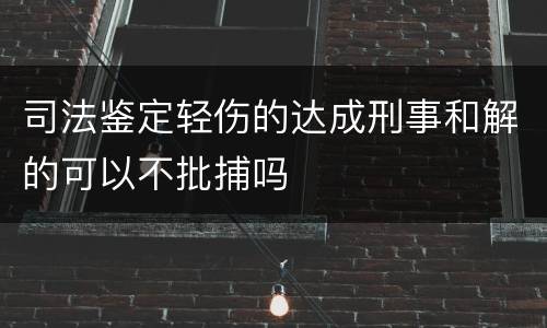 司法鉴定轻伤的达成刑事和解的可以不批捕吗