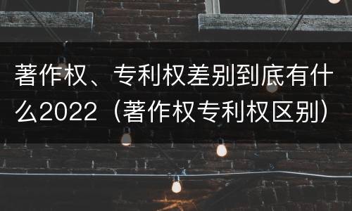 著作权、专利权差别到底有什么2022（著作权专利权区别）