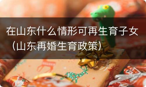 在山东什么情形可再生育子女（山东再婚生育政策）