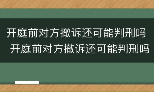 开庭前对方撤诉还可能判刑吗 开庭前对方撤诉还可能判刑吗