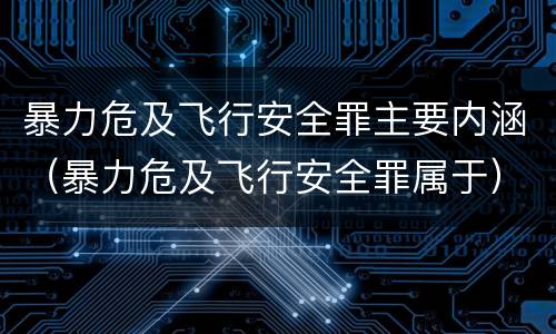 暴力危及飞行安全罪主要内涵（暴力危及飞行安全罪属于）