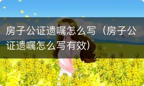 房子公证遗嘱怎么写（房子公证遗嘱怎么写有效）