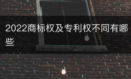 2022商标权及专利权不同有哪些