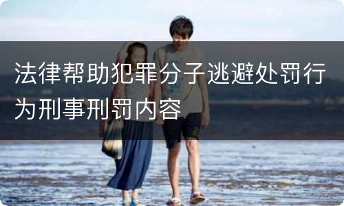 法律帮助犯罪分子逃避处罚行为刑事刑罚内容