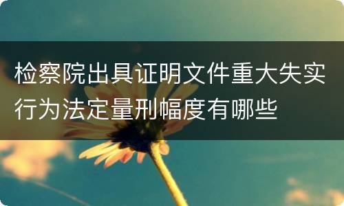 检察院出具证明文件重大失实行为法定量刑幅度有哪些