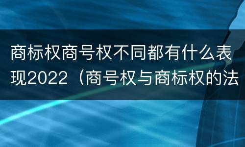 商标权商号权不同都有什么表现2022（商号权与商标权的法律冲突与解决）