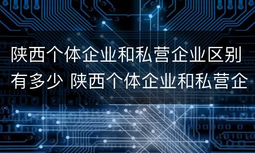 陕西个体企业和私营企业区别有多少 陕西个体企业和私营企业区别有多少个