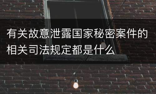 有关故意泄露国家秘密案件的相关司法规定都是什么